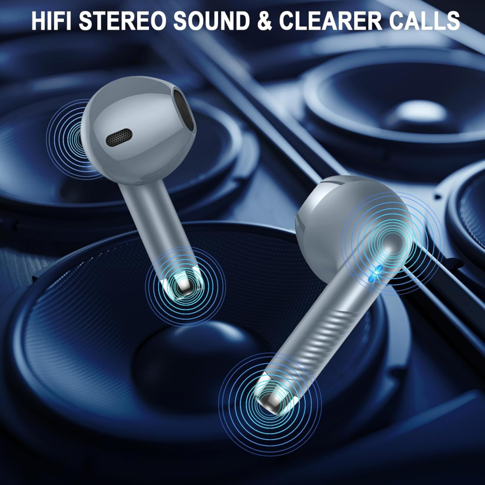 Беспроводные наушники Jxrev Bluetooth 5.4, Hi-Fi 13 мм, ENC, IP7, до 40 часов, сенсорное управление, LED-дисплей, темно-серые Киев - изображение 7