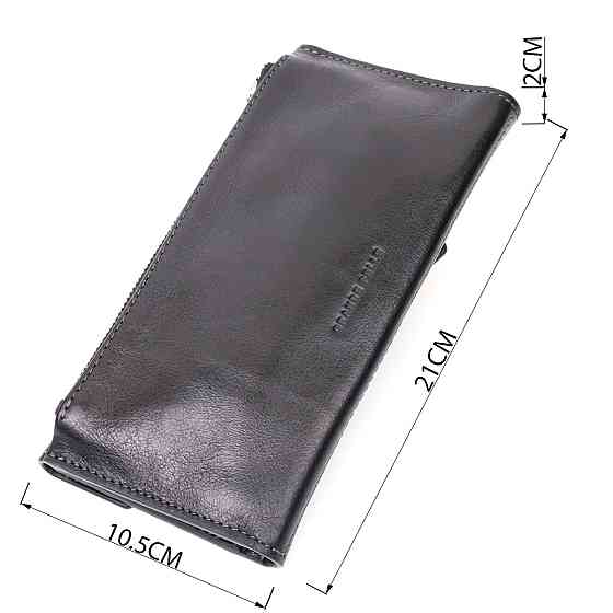 Стильный кошелек с монетницей снаружи из натуральной кожи GRANDE PELLE 11646 Черный Киев