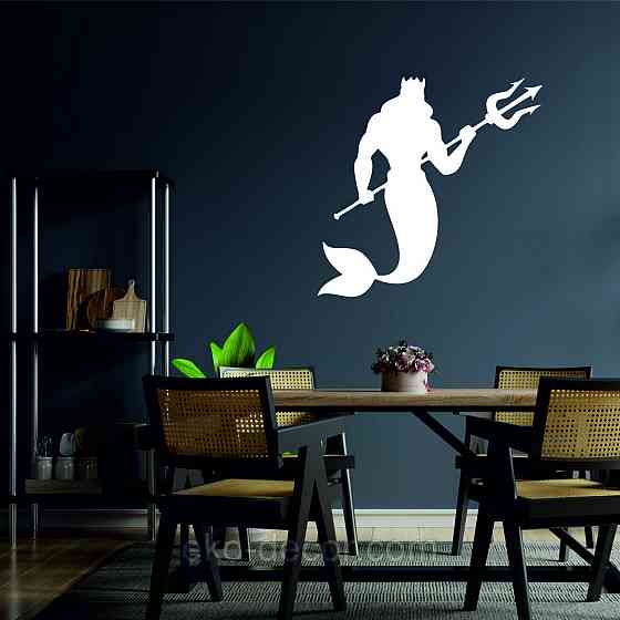 Декоративное настенное 3D Панно «Морской царь» Декор на стену с объемом 70*68 см, Белый Киев