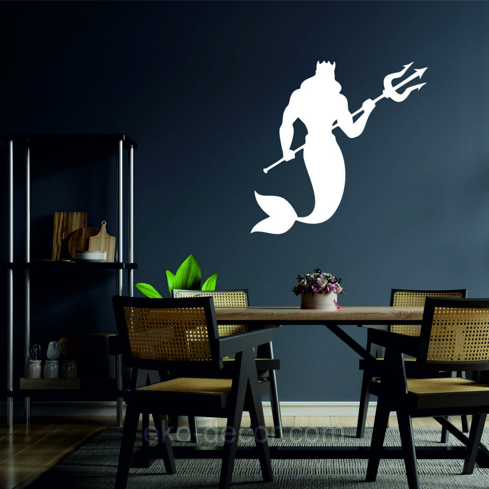 Декоративное настенное 3D Панно «Морской царь» Декор на стену с объемом 70*68 см, Белый Киев - изображение 4