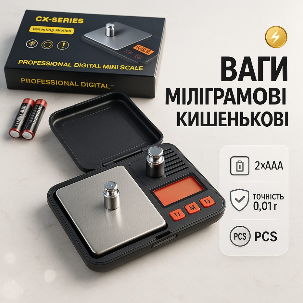 Весы миллиграммовые карманные ювелирные, Весы с очень высокой точностью Карманные для взвешивания QC-34 Львов - изображение 18