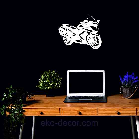 Декоративное настенное Панно «Мотоцыкл» Декор на стену 90*69 см, Белый Киев