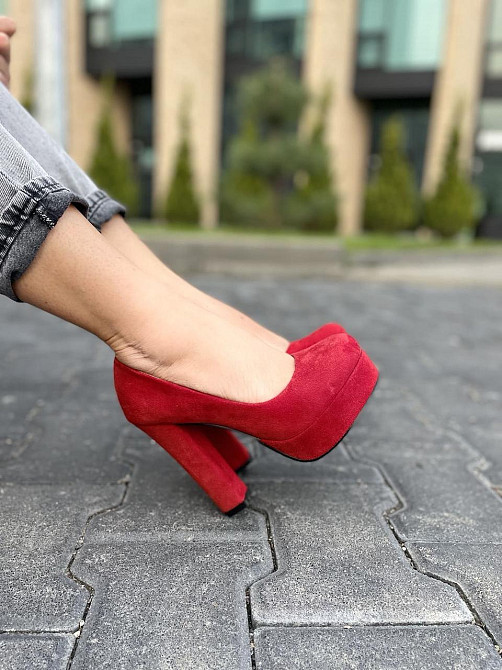 Туфлі жіночі STILLETA червоні еко-замша каблук 12см (A115-9321-21) Коломия - фото 7