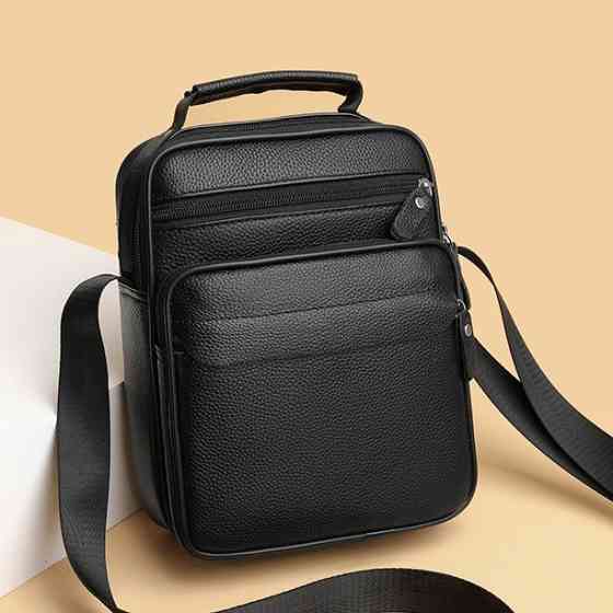 Чоловіча шкіряна барсетка через плече 22х26х9, месенджер з ручкою Bexhill Bx-66503 чорний Київ