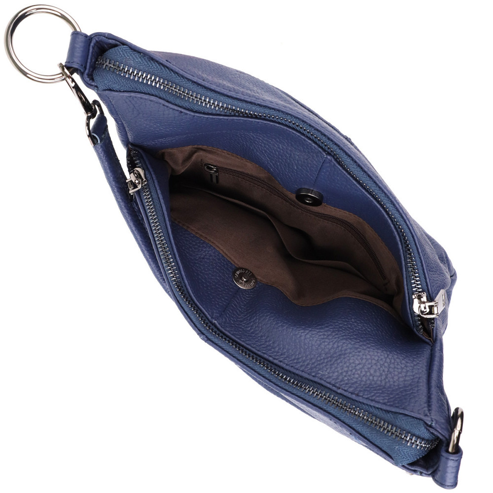 Сумка для женщин на два отделения из натуральной кожи Vintage 23013 Синий Киев - изображение 7