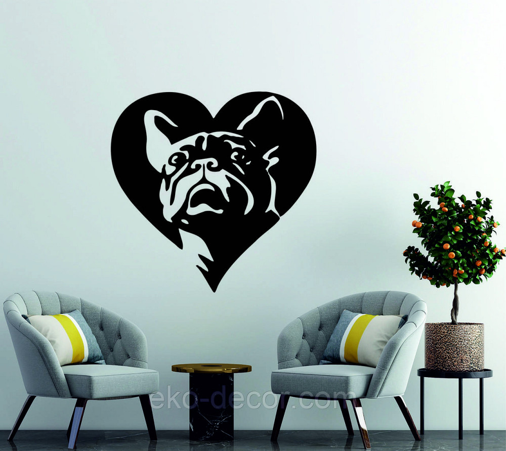 Декоративное настенное Панно «Французский  бульдог», Декор на стену 70*54 см, Черный Киев - изображение 8