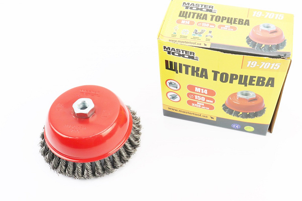 Щітка торцева М14 D-150мм з плетеного дроту 19-7015 Київ - фото 1