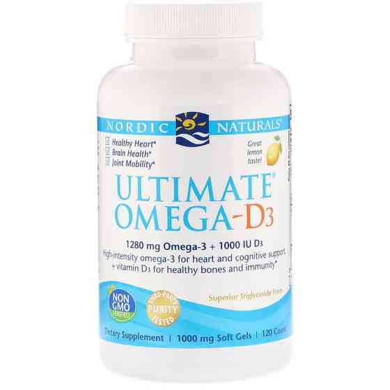 Рыбий жир + Д3 Nordic Naturals Ultimate Omega-D3 1000 мг 120 капсул Лимон Киев