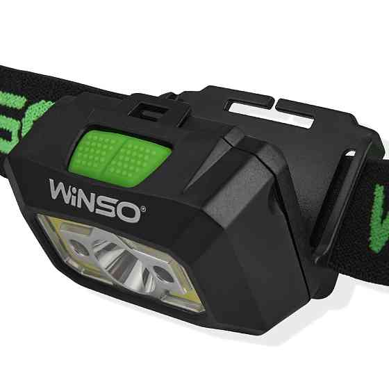 Фонарь налобный Winso 150Lm, 3W XPE+COB, 3xAAA с сенсором белый/красный Львов