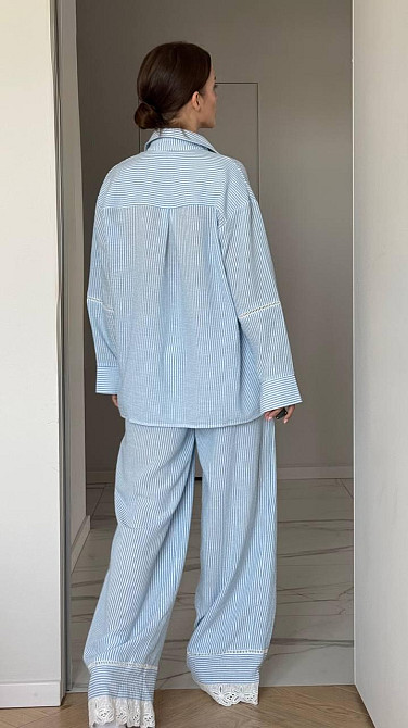 Женский домашний комплект тройка Голубой S Харьков - изображение 5