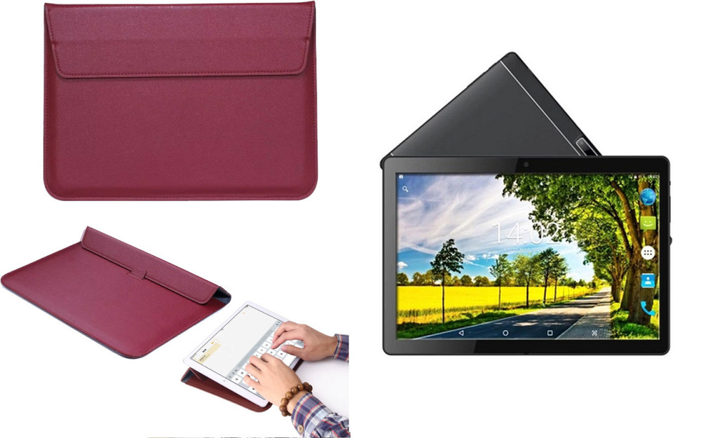 Чохол-конверт VitoCase для Hoozo X1001 Full HD, X1001 Lite Full HD, з функцією підставки для планшета Бордовий Київ - фото 1