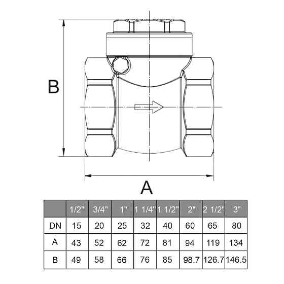 Клапан зворотного ходу води ITAP ROMA 3/4″ хлопавка 130 Луцьк