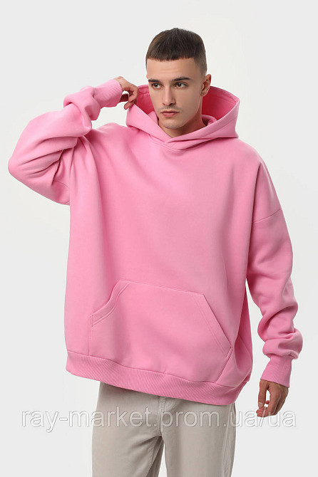 Худі оверсайз чоловіче утеплене RAY OVERSIZE рожеве (U0404M-Pink) Київ - фото 1