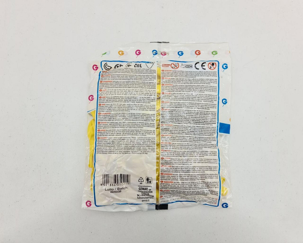 Повітряні кульки пастель жовтий 5" (13 см) 100 шт Gemar (1 пач.) Харків - фото 4