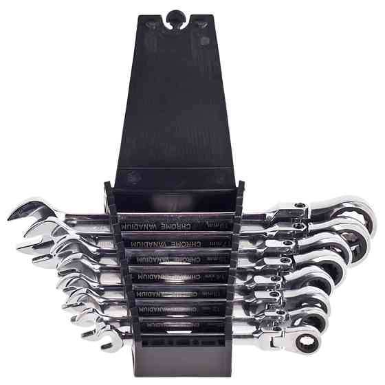 Набір ключів ріжково-тріскаткових 8шт з карданом 8-19 мм. ALLOID НК-2081-8K Вінниця