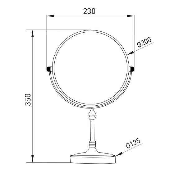 Дзеркало косметичне кругле настільне VOLLE de la noche 2500.280104 чорне Київ