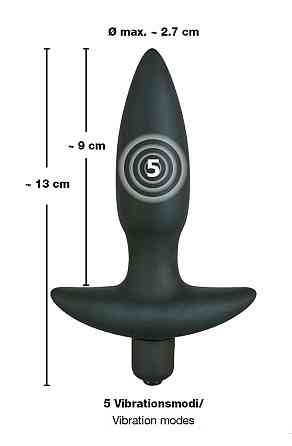Анальна пробка - Black Velvet Vibrating Plug Small Sex Aura Київ