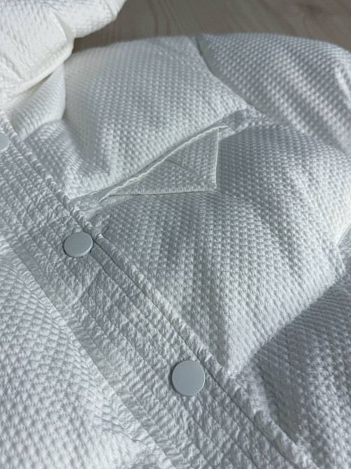 Куртка женская Lady Yep 10039 вафельная пуффер оверсайз с капюшоном белая, белый, 44 Киев - изображение 12