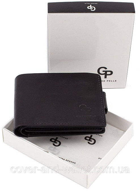 Фірмовий шкіряний чоловічий гаманець на магнітній застібці Grande Pelle Amico Київ - фото 9