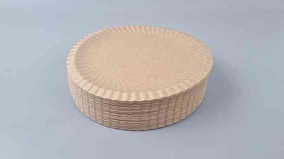 Паперова тарілка крафт із ламінацією 100 шт. діаметр 185 мм (1 пачка) Харків