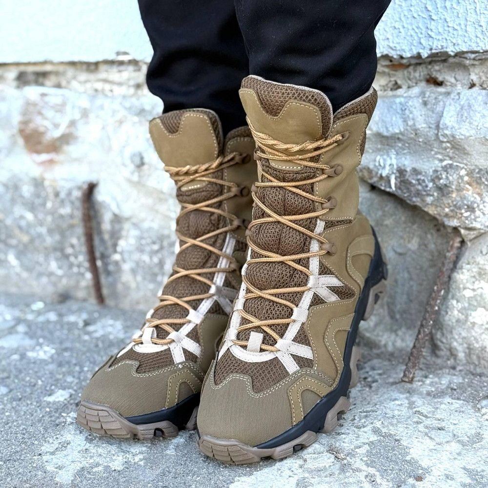 Військові берці койот літні чоловічі з натуральної шкіри, супінатором та посиленою п’ятою Львів - фото 2