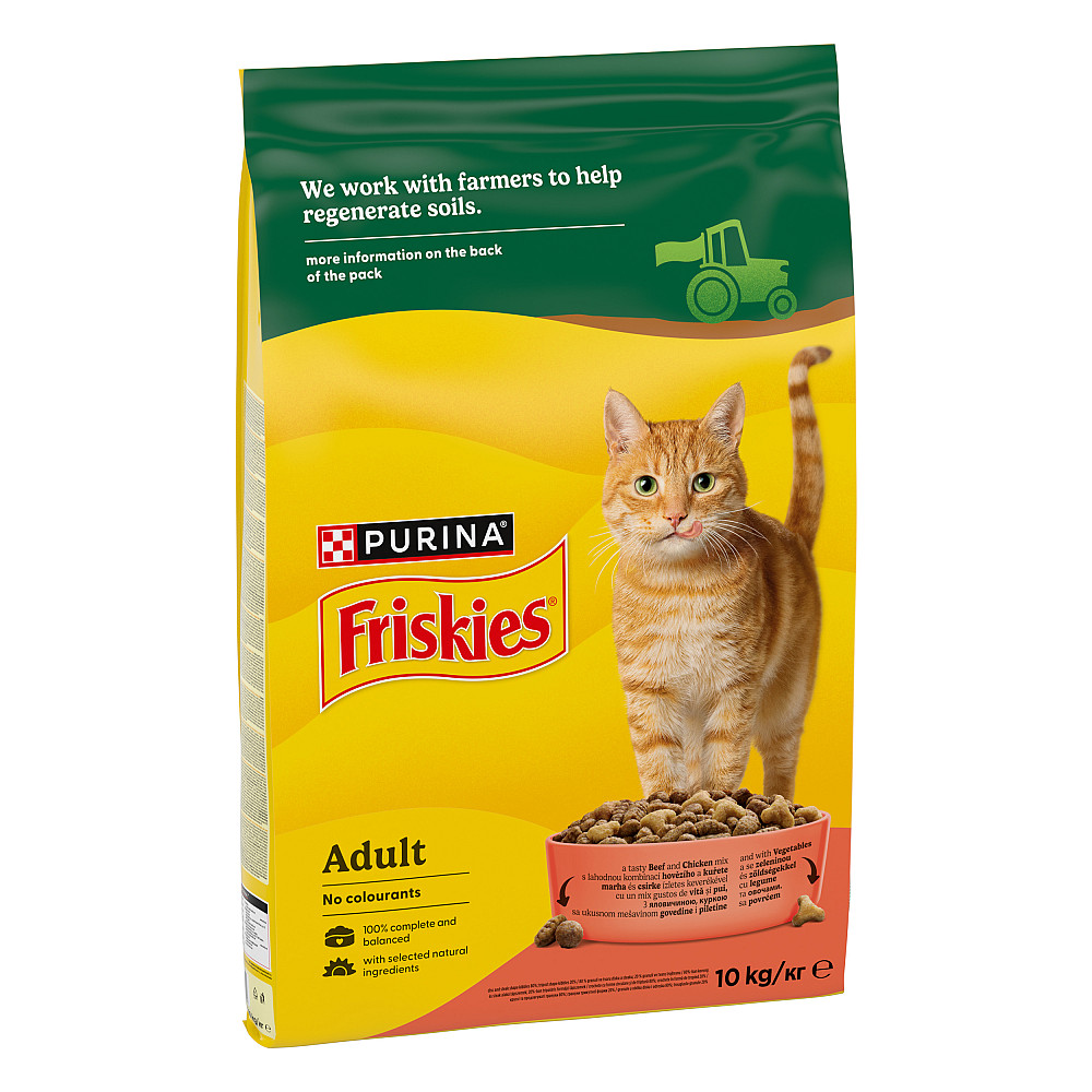 Сухой корм FRISKIES для взрослых кошек, с говядиной, курицей и овощами, 10 кг Киев - изображение 3