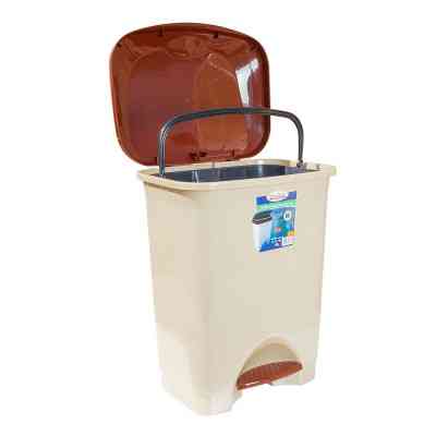 Контейнер для сміття Irak Plastik Stella з педаллю бежевий 45 л (4572) Вінниця