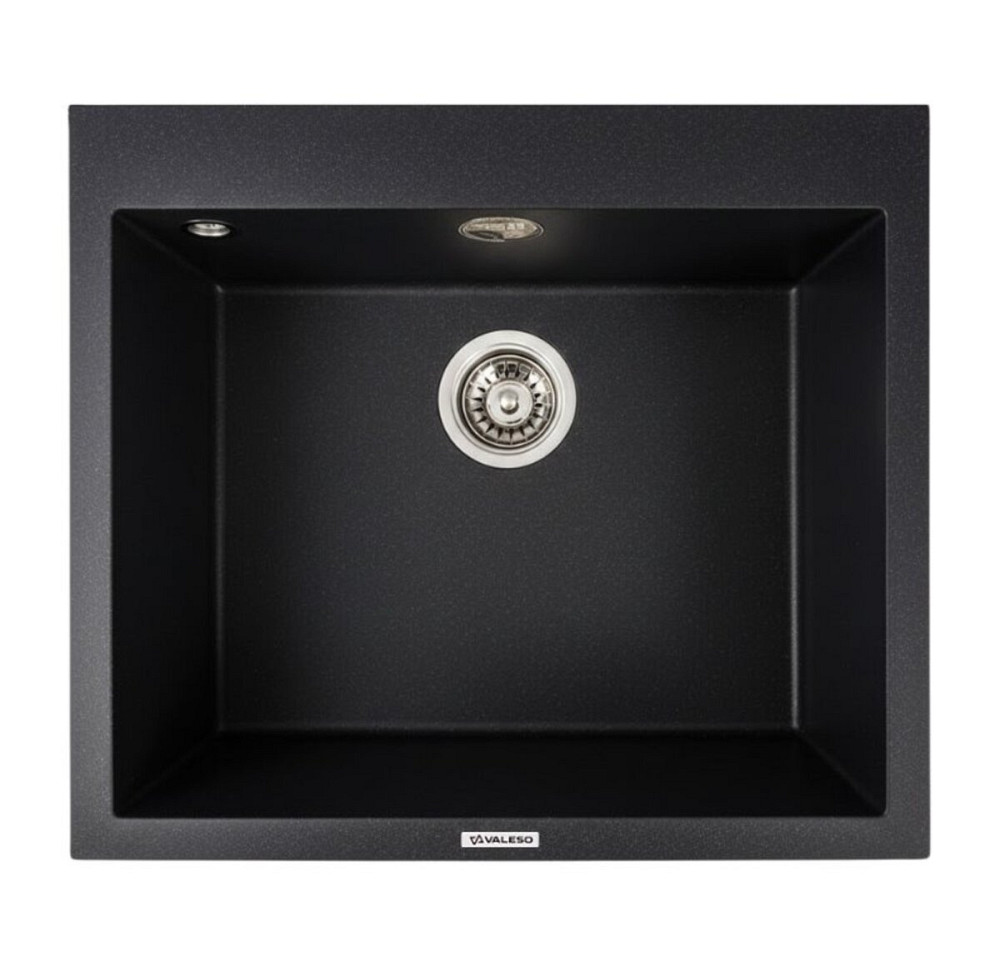 VALESO Кухонна гранітна мийка 5750 DAVINA VALESO чорний металік Коломия - фото 1