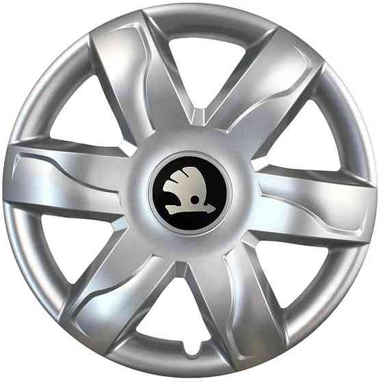 Автомобильные модельные колпаки R15 Skoda 318 4шт, SJS, серебряные Киев