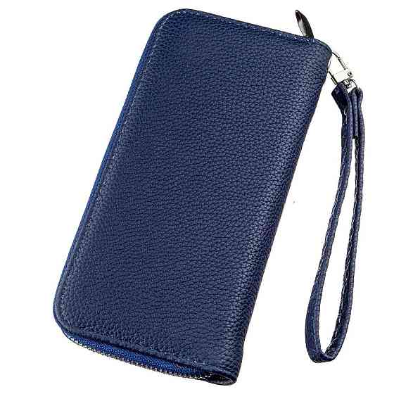 Гаманець жіночий на одну блискавку з екокожі флотар KIVI 19013 Синій Київ