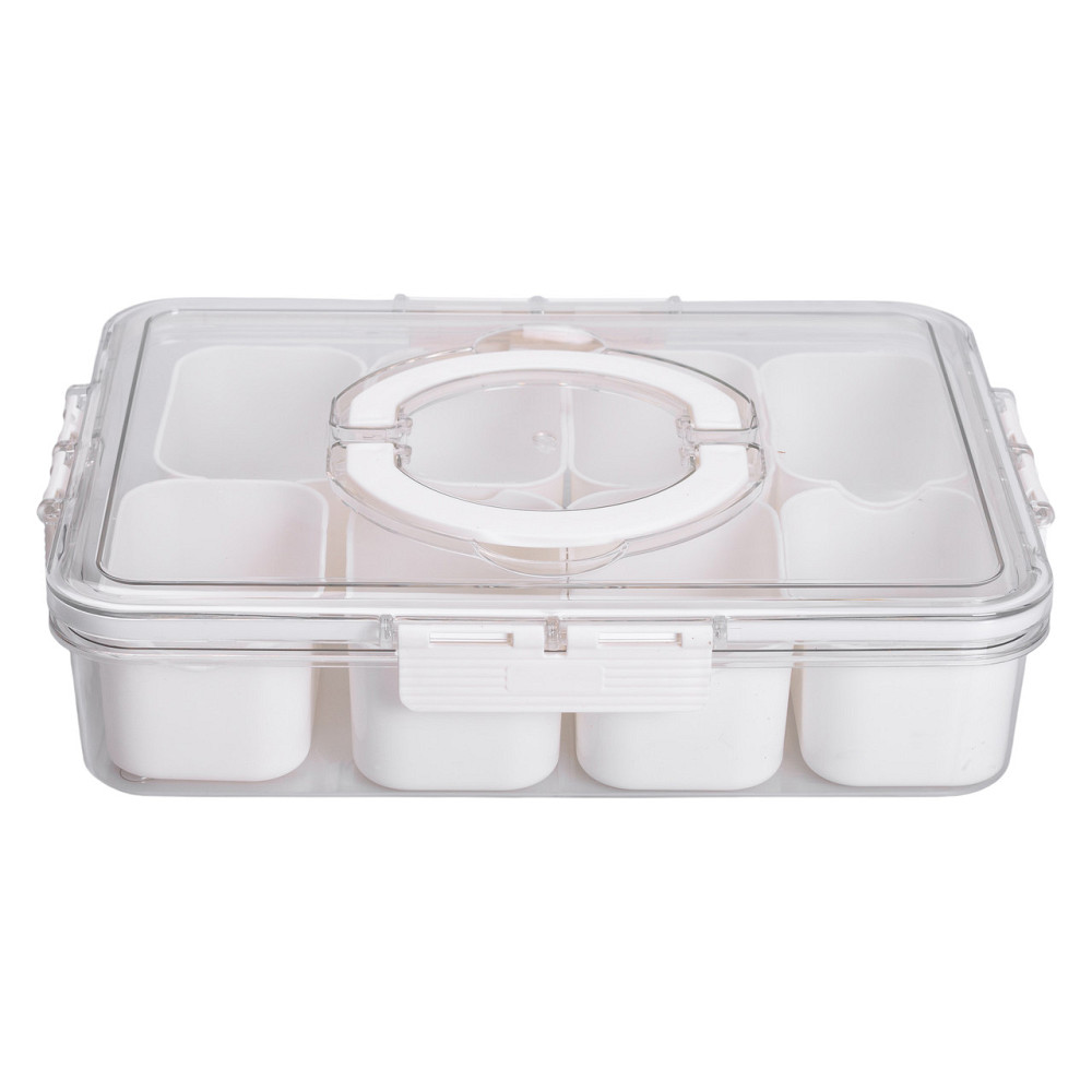 Yiwu Контейнер для їжі з 8 відсіками 31х24х7 см судок для їжі пластиковий 2.5 л Білий HP-27-3 Київ - фото 5