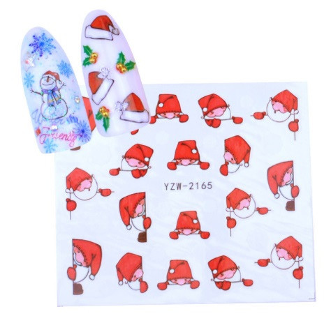 Новогодние наклейки на ногти 