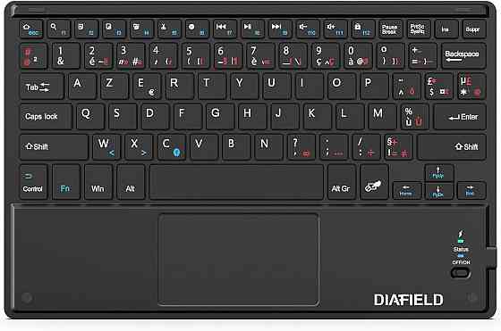 Клавіатура 1 BY ONE DIAFIELD AZERTY чорна з тачпадом ультратонка Bluetooth BT5.0 безшумна 280mAh 40 год сумісна з Android iPad Київ