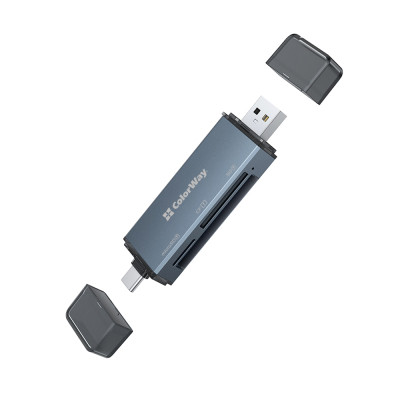 Зчитувач флеш-карт ColorWay USB 2.0/USB-C to CF/SD/MicroSD (CW-CR-01) Вінниця - фото 8