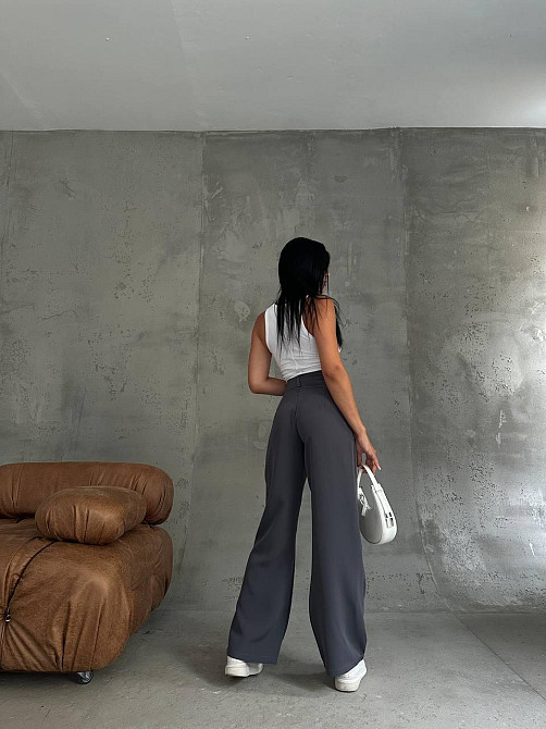 Жіночі базові штани палаццо костюмка Графіт, 42/44 Одеса - фото 5