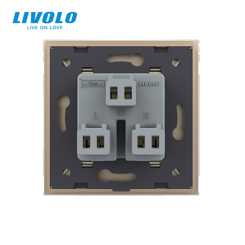 Розетка універсальна 12 стандартів в 1 Livolo золото скло (VL-C7C1C-13) Коломыя - изображение 4