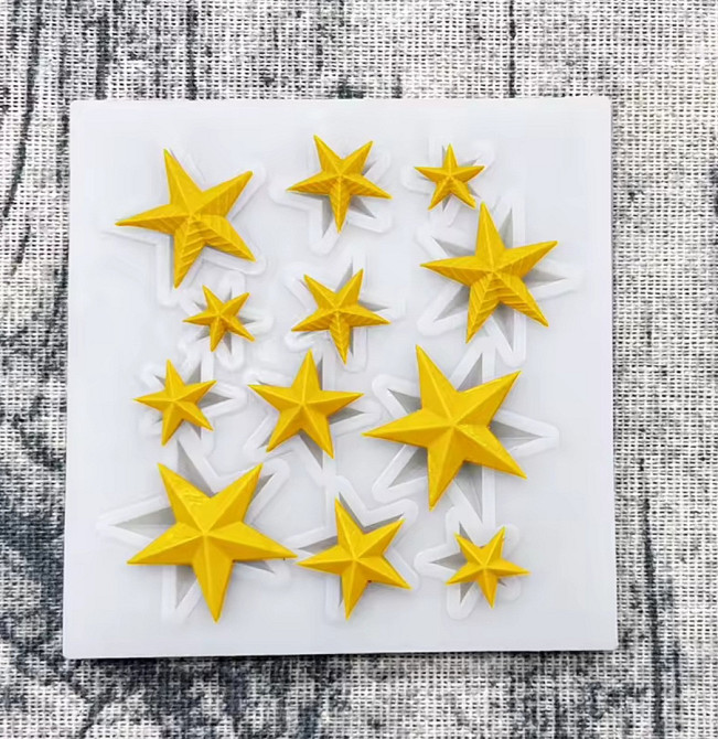 Молд силиконовый Звездочки 8 на 8 см серый Киев - изображение 1