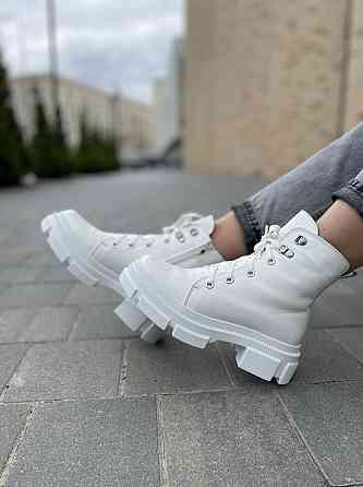 Mermaid Черевики жіночі Mermaid білі натуральна шкіра зима висота 13 см (5167) Коломия