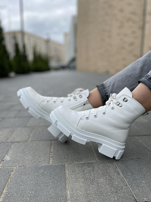 Mermaid Черевики жіночі Mermaid білі натуральна шкіра зима висота 13 см (5167) Коломия - фото 3