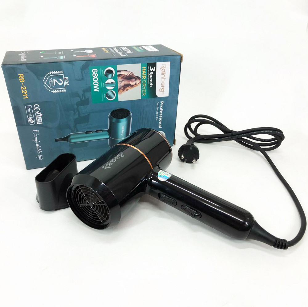 Фен для укладки волос салонный Rainberg RB-2211, Фен для укладки прически Фены сушки волос QS-54 Львов - изображение 6