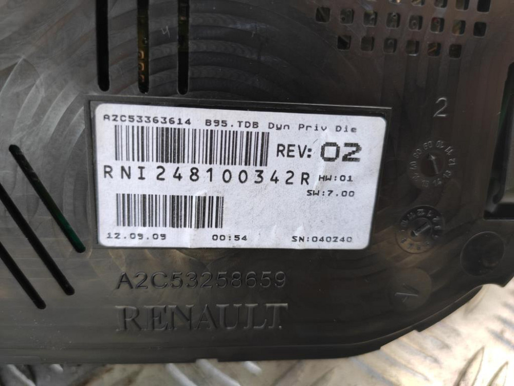 Панель приладів (спідометр) Renault Megane III 1.9 dci 2008-2015 (248100342R) Ковель - фото 1