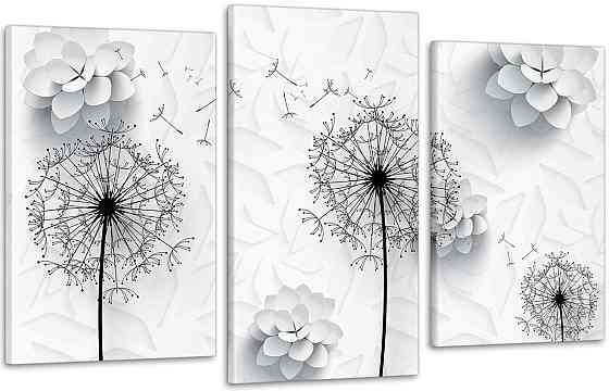 Модульная картина Цветы Абстракция (53x100см)  Аrt-74_3А Киев