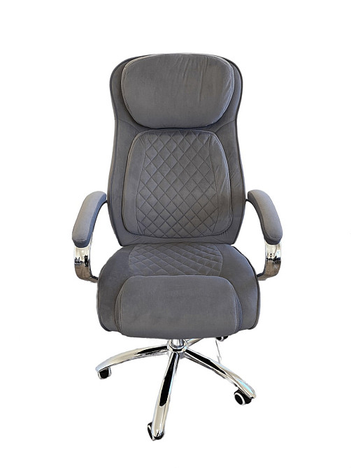 Офисное кресло руководителя Tehforward Lambo Velur хром Anyfix Серый Киев - изображение 4