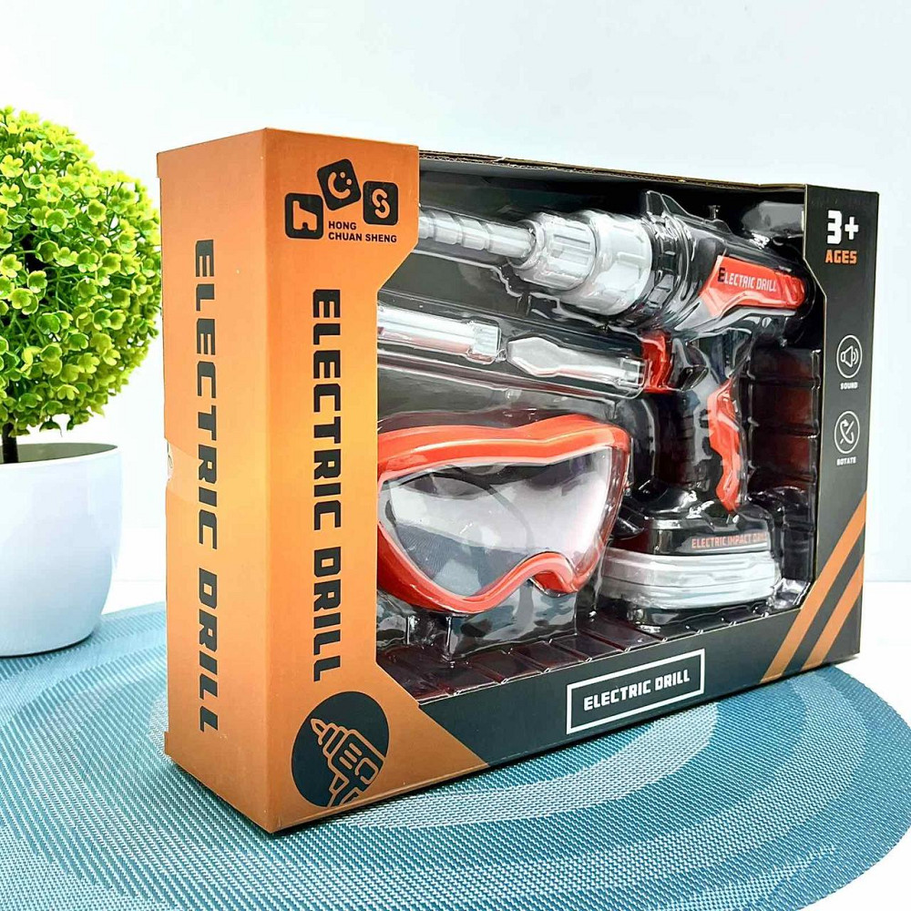 Набір інструментів шуруповерт та окуляри Чорно-оранжевий (778-4) Чернігів - фото 4