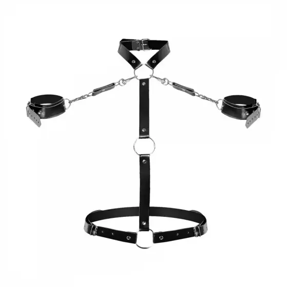 Шкіряна жіноча портупея з наручниками Art of Sex - Ursula чорна XS-2XL Львів