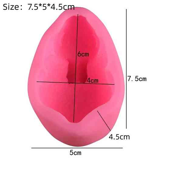 Молд силиконовый Заяц 75 на 50 мм розовый Киев