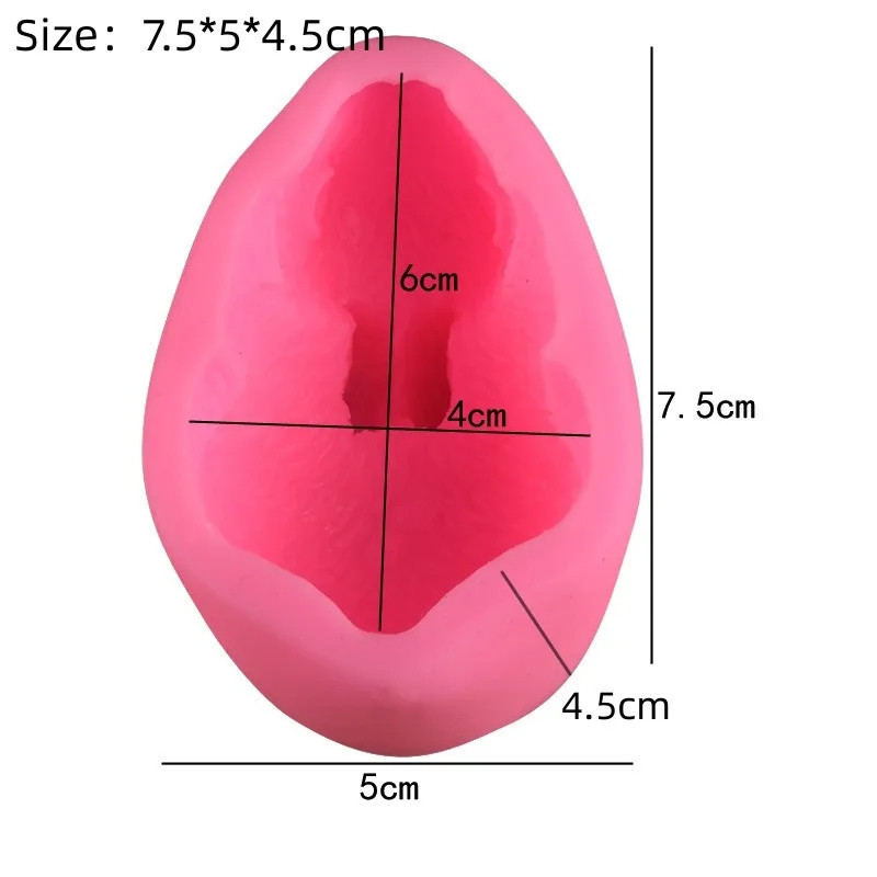 Молд силиконовый Заяц 75 на 50 мм розовый Киев - изображение 2