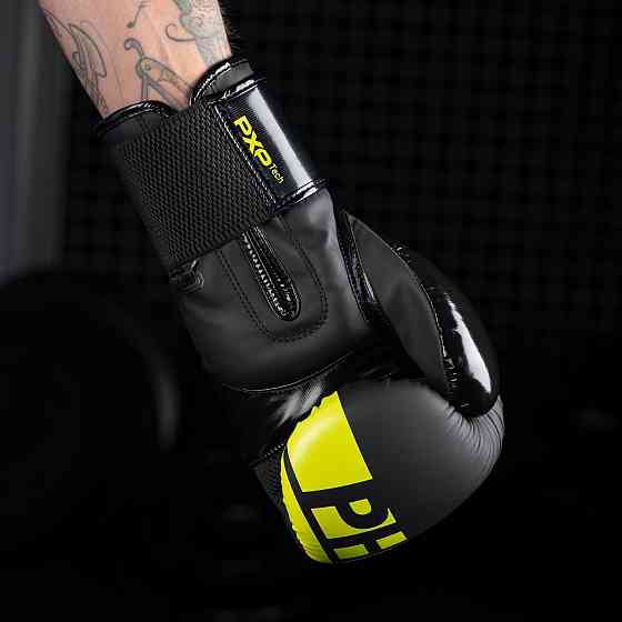 Боксерські рукавиці Phantom APEX Elastic Neon Black/Yellow 14 унцій (Бинти 4м. в подарунок) Каменское