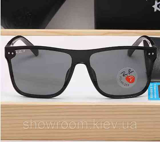 Мужские солнцезащитные очки с поляризацией Ray Ban (69092) черные Киев