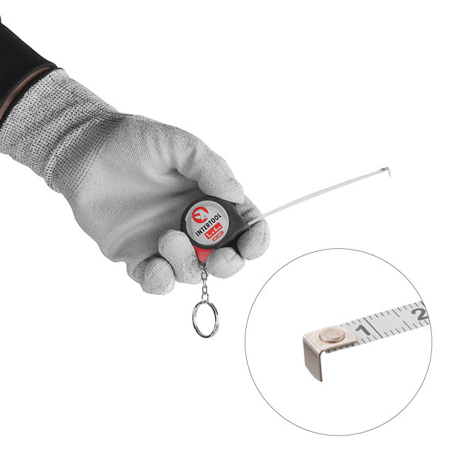 Рулетка зі сталевим полотном, з фіксатором, 1 м, 6 мм INTERTOOL MT-0401 Київ - фото 3